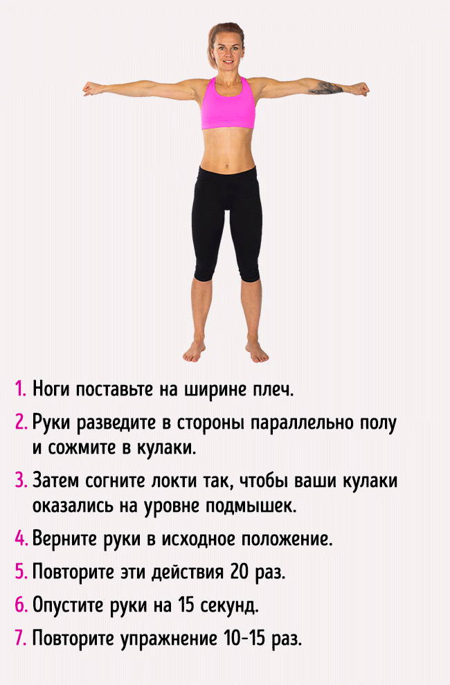 6 упражнений, которые помогут быстро подтянуть кожу на руках