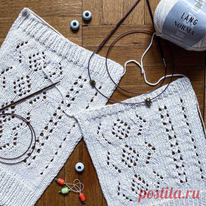 Моя французская кофточка из Lang Yarn NORMA. Вязание ажурного летнего свитера | Рекомендательная система Пульс Mail.ru