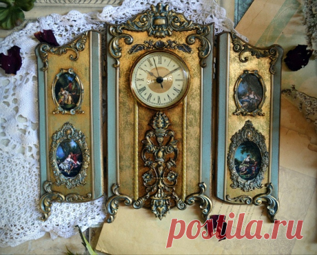 Часы - ширма "Золотая пастораль"