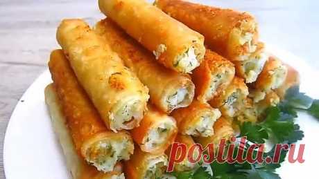 Трубочки из лаваша с начинкой из картофеля