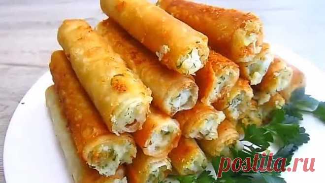 Трубочки из лаваша с начинкой из картофеля