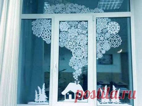 Украшения из бумажных снежинок