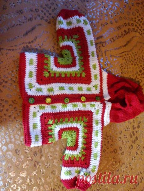 Детская кофточка из шестиугольника