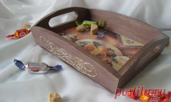 Декупаж подноса своими руками - методы, советы, фото идеи