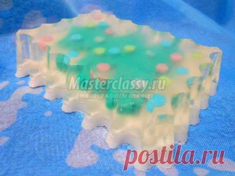 Новогоднее мыло подарочное с ёлочкой и конфетти. Подробный мастер класс с фото