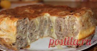 Пирог Лаваш в заливке с курицей Просто и вкусно, гости оценят это блюдо!

