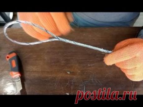 Завязать трос в петлю . Разорвем для проверки прочности.