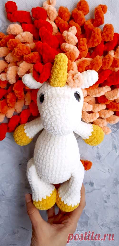PDF Единорожка Лили крючком. FREE crochet pattern; Аmigurumi doll patterns. Амигуруми схемы и описания на русском. Вязаные игрушки и поделки своими руками #amimore - плюшевый единорог, единорожка из плюшевой пряжиy.