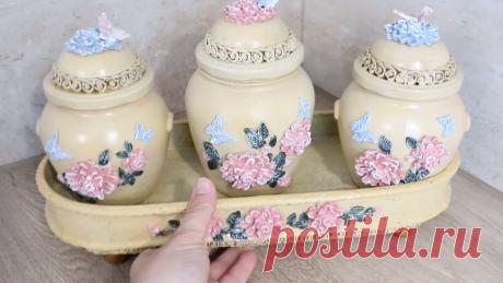 Как из использованных банок сделать красивый декор для кухни