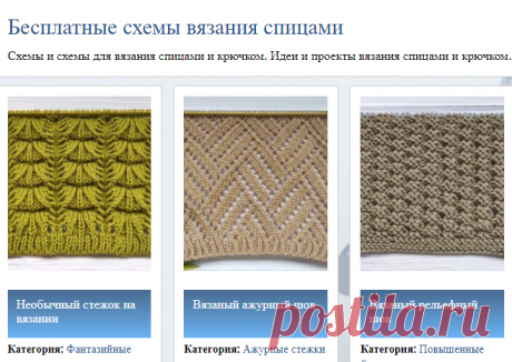 Бесплатные схемы вязания спицами - Схемы в каталоге