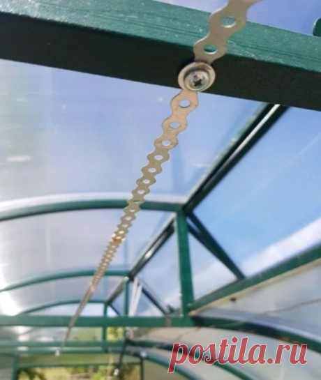 Маленькая хитрость для теплицы Большинство растений, выращиваемых в теплице, требуют подвязки. Что лучше использовать для этого ?&nbsp;Веревки растягиваются, провисают, рвутся, проволока скользит, металлическая иногда режет руки.Попробуйте использовать перфорированную монтажную ленту.&nbsp;Ее удобно крепить к каркасу...