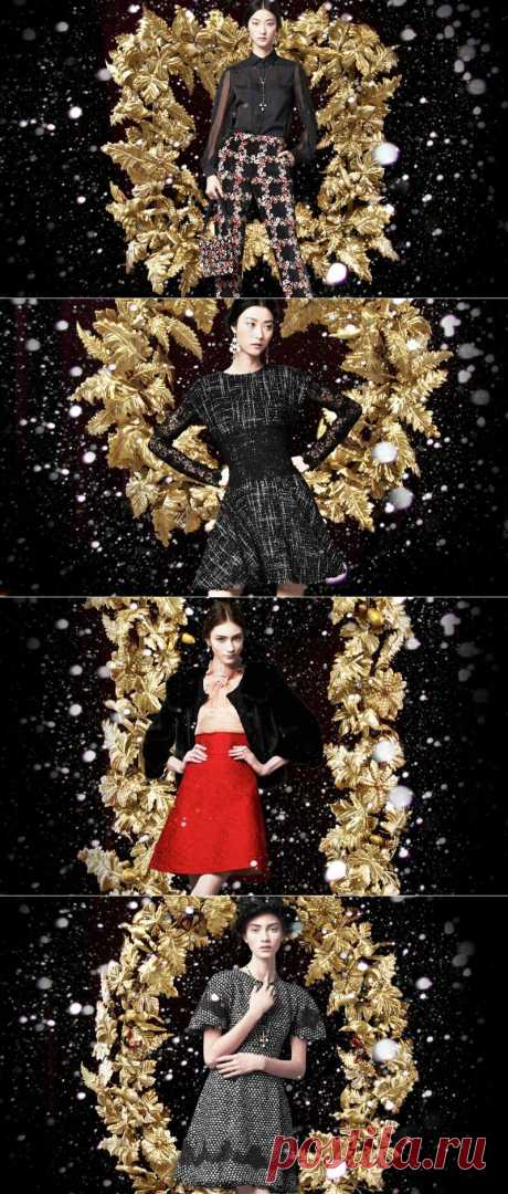Рождественская линия Dolce &amp; GabbanaНе так давно мы знакомили вас с праздничной коллекцией макияжа от Dolce &amp; Gabbana. К Рождеству бренд выпустил самую необычную и яркую декоративную косметику, среди которой нашлось место даже губной помаде зеленого цвета. Но, кажется, на этом фантазия дизайнеров закончилась.

Что касается рождественской коллекции одежды и аксессуаров, то она не блещет разнообразием и интересными образами.