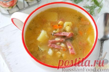 Рецепт: Гороховый суп с копчёной колбасой на RussianFood.com