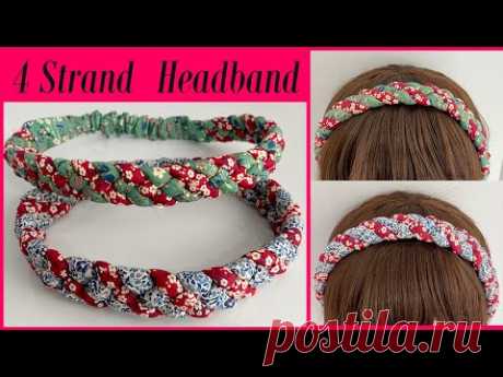 How to Make 4 Strand Plait Liberty Fabric Hairband | DIY Lovely Wide Elastic Chunky Braided Headband