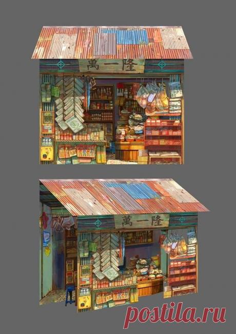 Рисунок. Японский магазинчик.