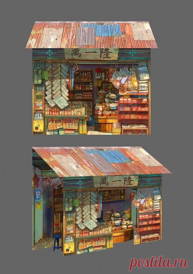 Рисунок. Японский магазинчик.