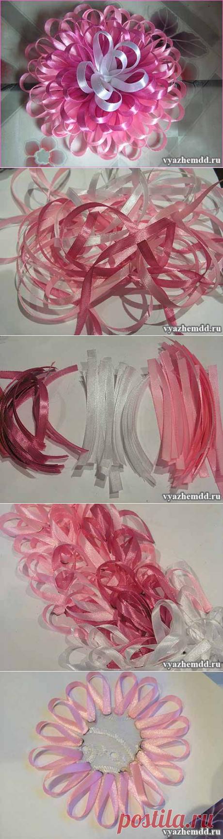 Цветок в технике канзаши | Милые мелочи