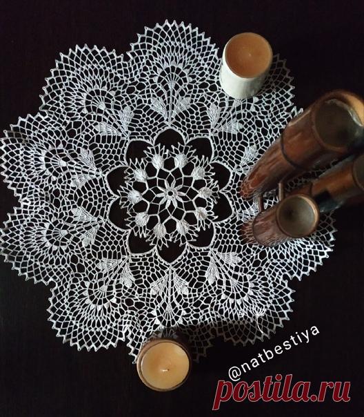 Салфетка Кружева.
Снежинка ПНК Кирова
Крючок 0,75.

#салфеткомания_работы_подписчиков #салфетка_крючком #вязание #вязание_крючком