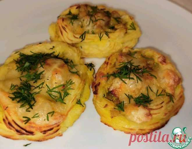 Картофельные гнезда с курицей и грибами – кулинарный рецепт
