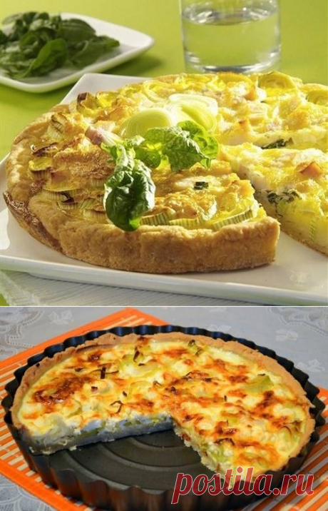 Сырный пирог с луком-пореем