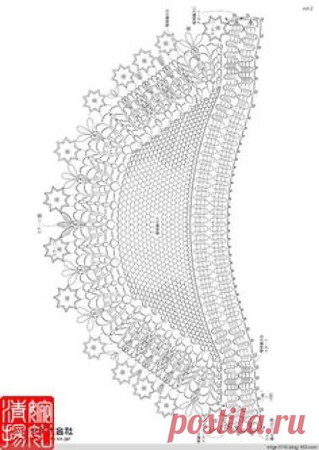 diagram for a lacy crochet stole