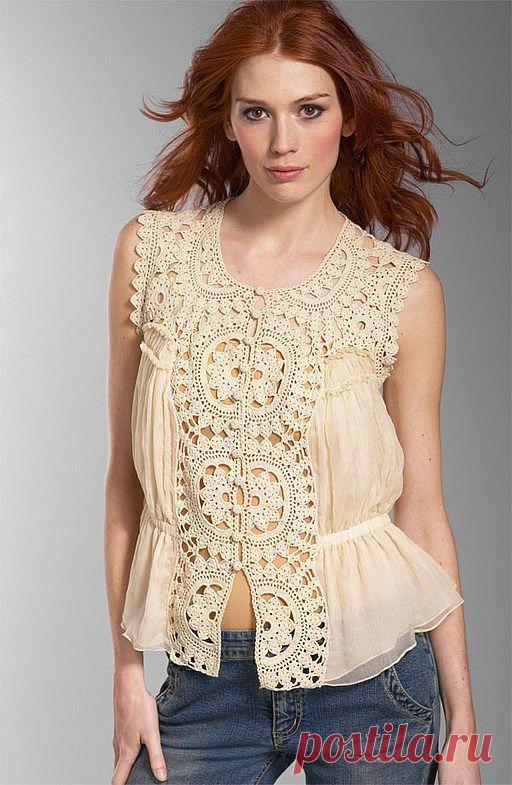 Фото - Идеи сочетания вязания и ткани_