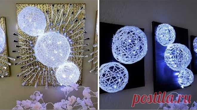 DIY 3D YARN WALL DECOR |EASY HOME DECORATING IDEA 2019