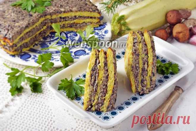 Кабачковый торт с грибами