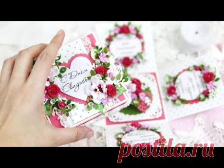 Процесс создания: Свадебная коробочка с сюрпризом/коробочка своими руками / wedding Explosion Box