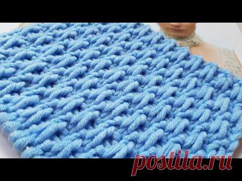Вяжем эффектный плетёный узор спицами 🍓 knitting pattern. - YouTube