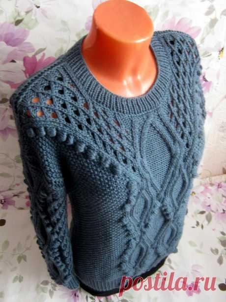 Knitting Stories by Venera: Вязаный пуловер &quot;На побережье...&quot;