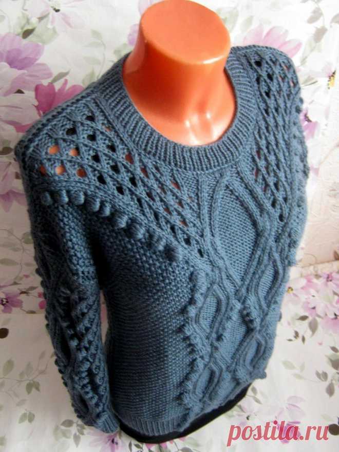 Knitting Stories by Venera: Вязаный пуловер "На побережье..."