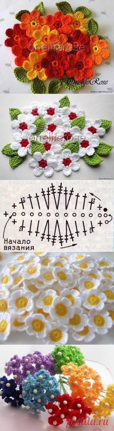 Вязанные цветы — очаровательные ромашки — Рукоделие