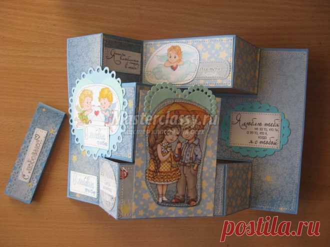 Открытка в технике скрапбукинг 
