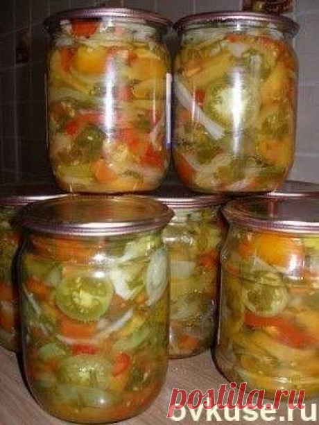 Салат на зиму из зеленых помидоров - Простые рецепты Овкусе.ру