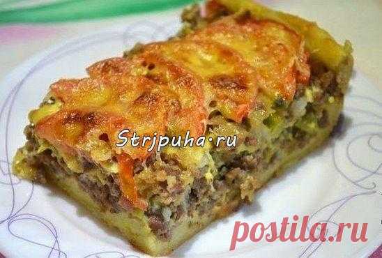 Мясной пирог из картофельного теста — Домашняя кулинария