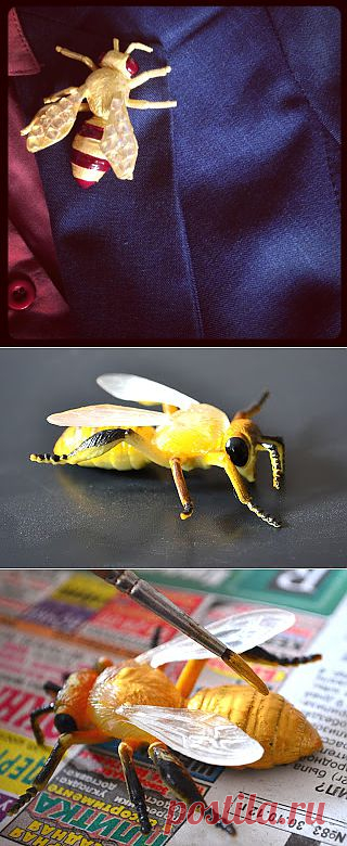 DIY: Bee brooch / Украшения и бижутерия / Модный сайт о стильной переделке одежды и интерьера
