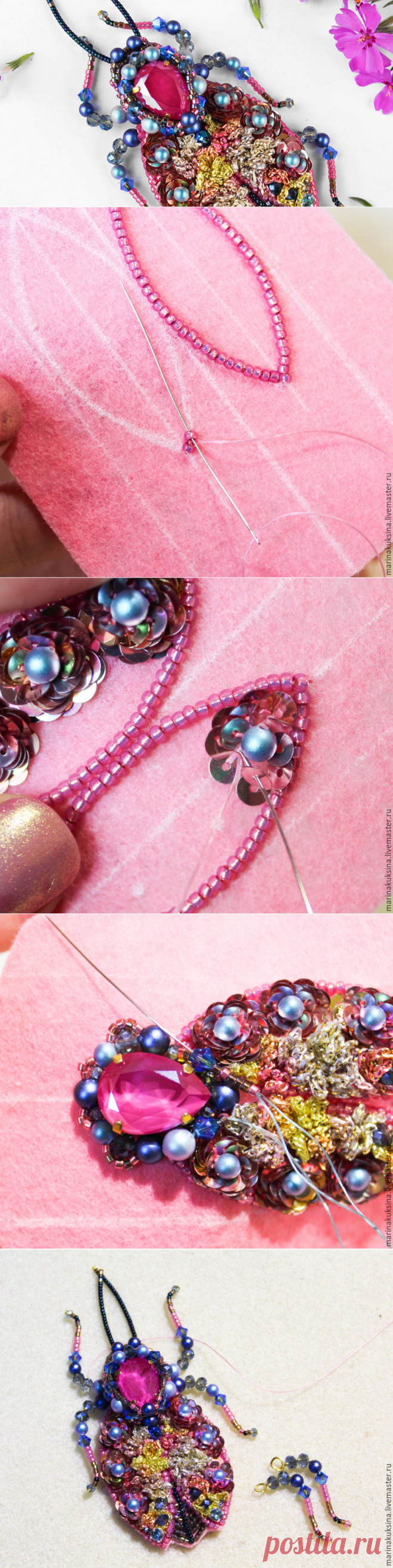 Создаем брошь жучка «Цветочник». Часть 1 - Ярмарка Мастеров - ручная работа, handmade