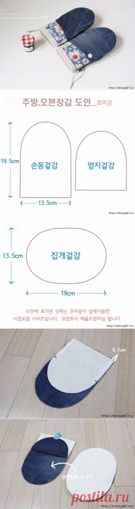 Шьем прихватки из старых джинсов.