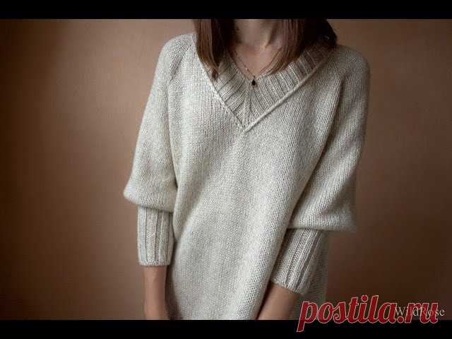 Вязаный пуловер регланом. Описание свитера ♥ Вяжем спицами ♥ Wild Rose ♥ Вязание - это просто ♥