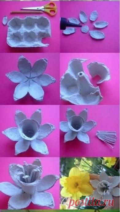 Совместное творчество с детьми из картонных лотков