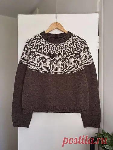 Пост на стене Пуловер с лошадками