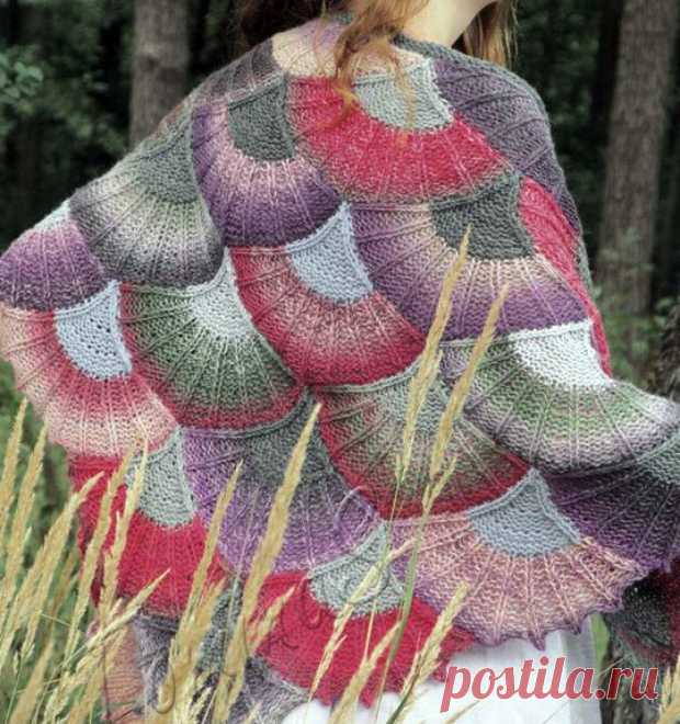 Как вязать модуль ракушку в технике пэчворк спицами - Modnoe Vyazanie ru.com