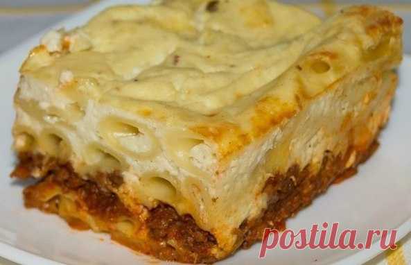 Пастицио — вкуснейшая запеканка из макарон с сочным фаршем Пастицио — вкуснейшая запеканка из макарон с сочным фаршем