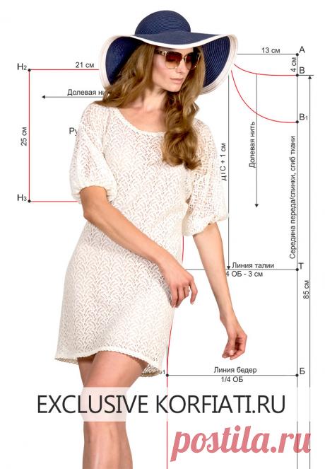 Выкройка ажурного платья от Анастасии Корфиати Легко сшить самой! Это ажурное платье можно надеть и на пляж и на лег прогулку. Минимум усилий - максимум результата! Готовая выкройка ажурного платья.