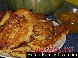 Кулинарные рецепты Оладьи из тыквы - пошаговый фоторецепт - тыквенные оладьи на завтрак