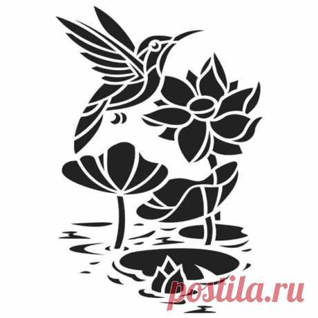 Laser-Kunststoff-Schablone, Din A3, Kolibri | Textil-Schablonen | Textilgestaltung | Bastelbedarf | Ideen mit Herz