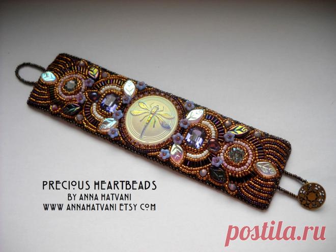 WINTER SALE 15% OFF Bead Embroidery Bracelet от PreciousHeartBeads