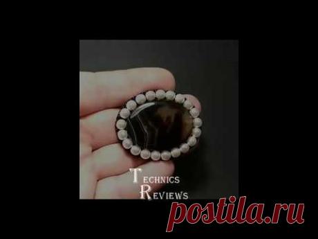 Брошь агат овал ручная работа