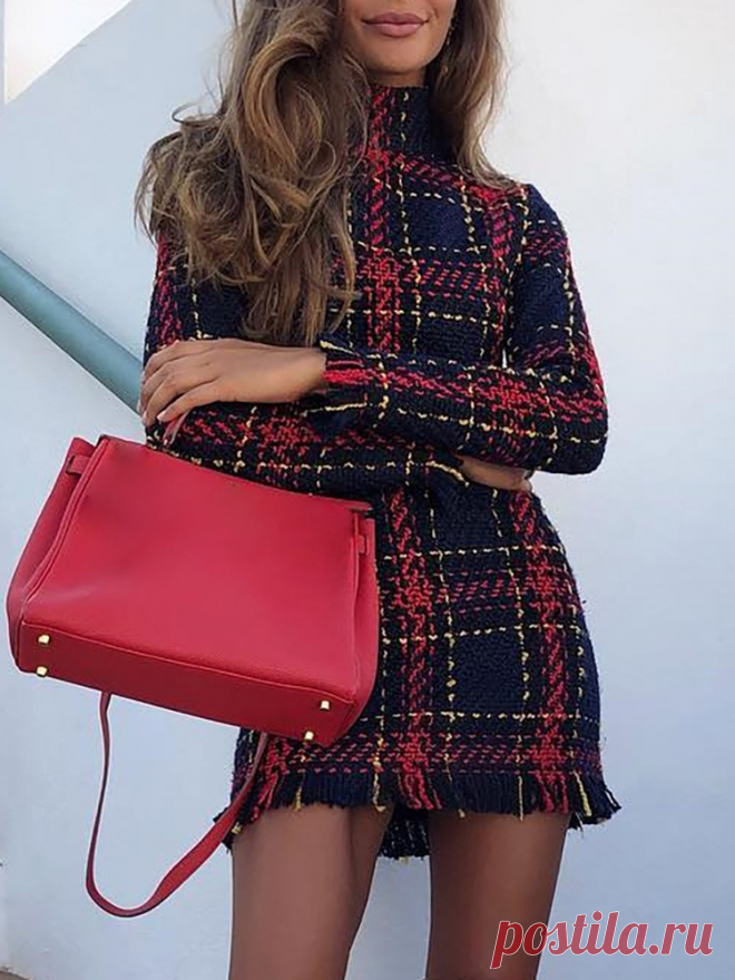 Long Sleeve Frayed Hem Mini Tweed Dress Shop Work Dresses Long Sleeve Frayed Hem Mini Tweed Dress